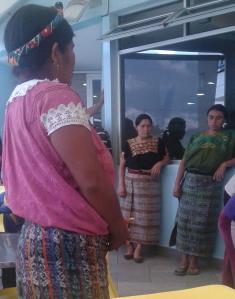 Maya ladies awaiting free food at the Children's Oncology Hospital (UNOP) in Guatemala City